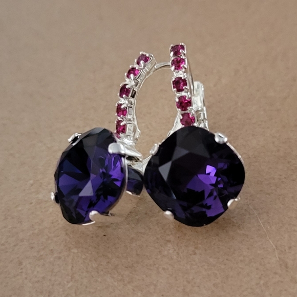 Austrian Crystal Earrings in Silver - Picture 6 of 8